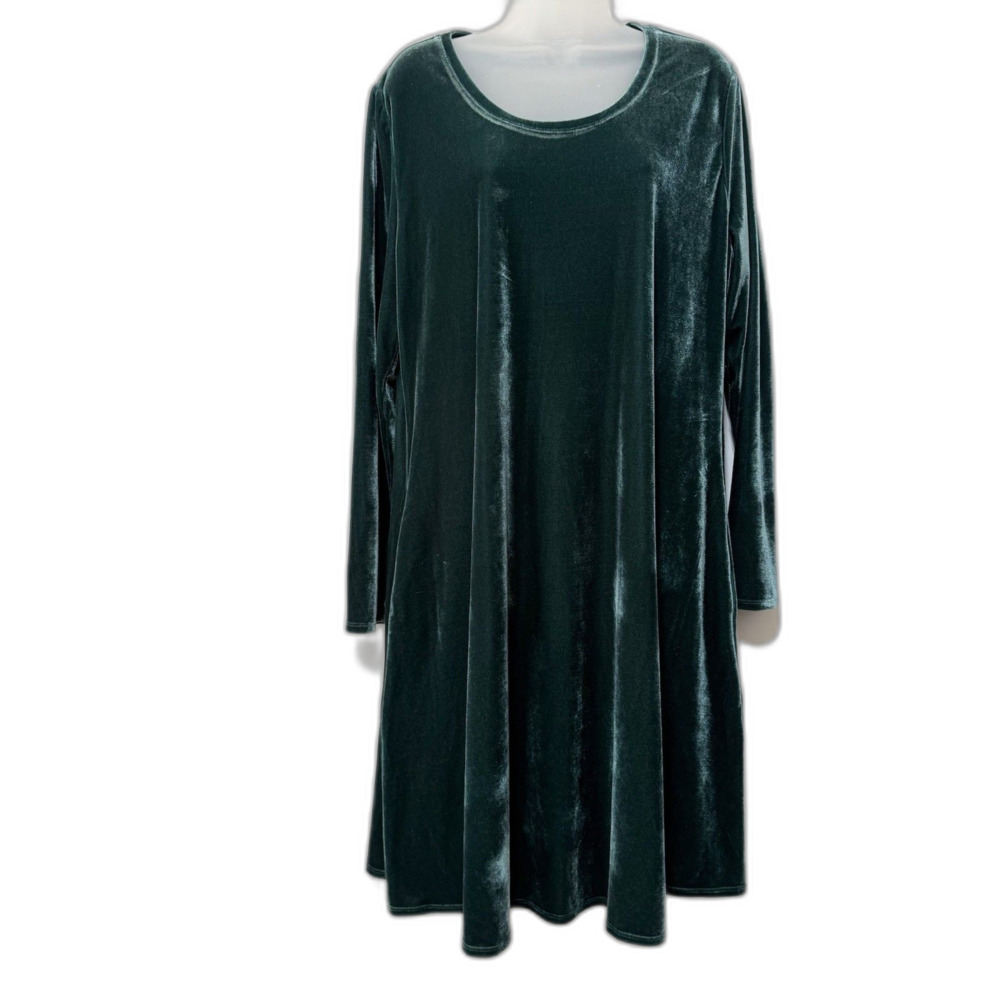 Soft Surroundings Dress XL Velvet Pockets Long Sleeve Whimsigoth Holiday